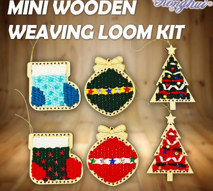 Wooden weaving kit Christmas ornaments