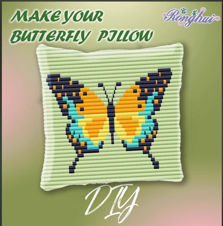 One stitch butterfly pillow top kit
