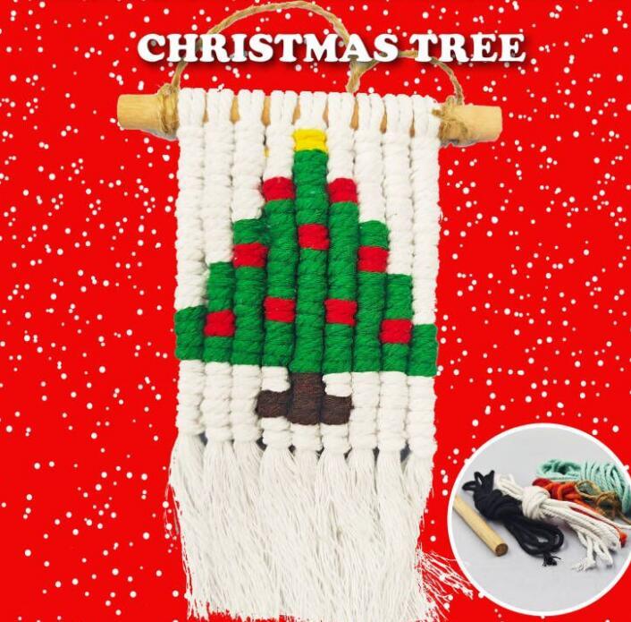 Mini macrame ornament kit Christmas tree