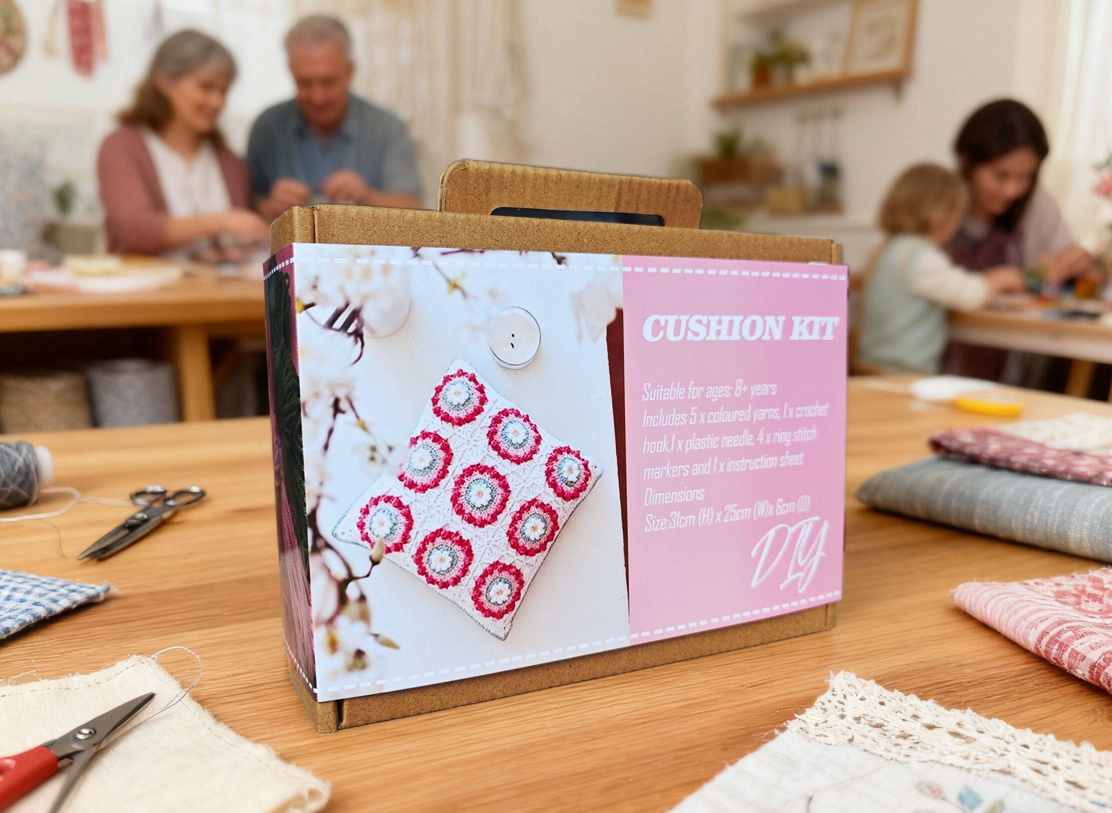 Crochet cusion cover kit