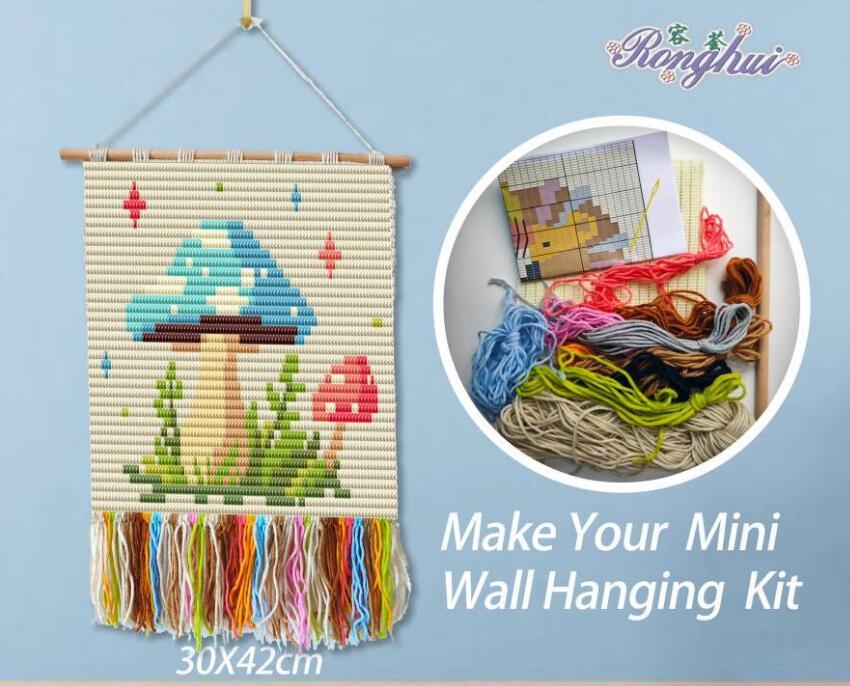 One stitch mushroom wall hanging craft kit