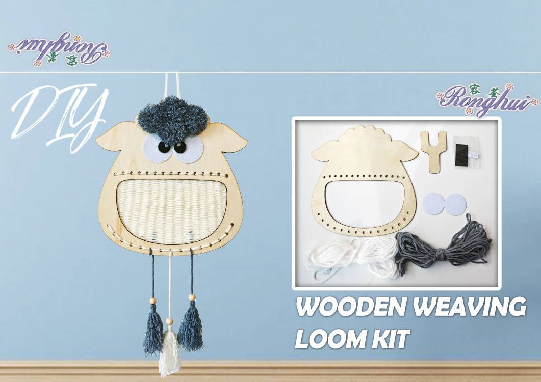 Wooden weaving loom kit sheep