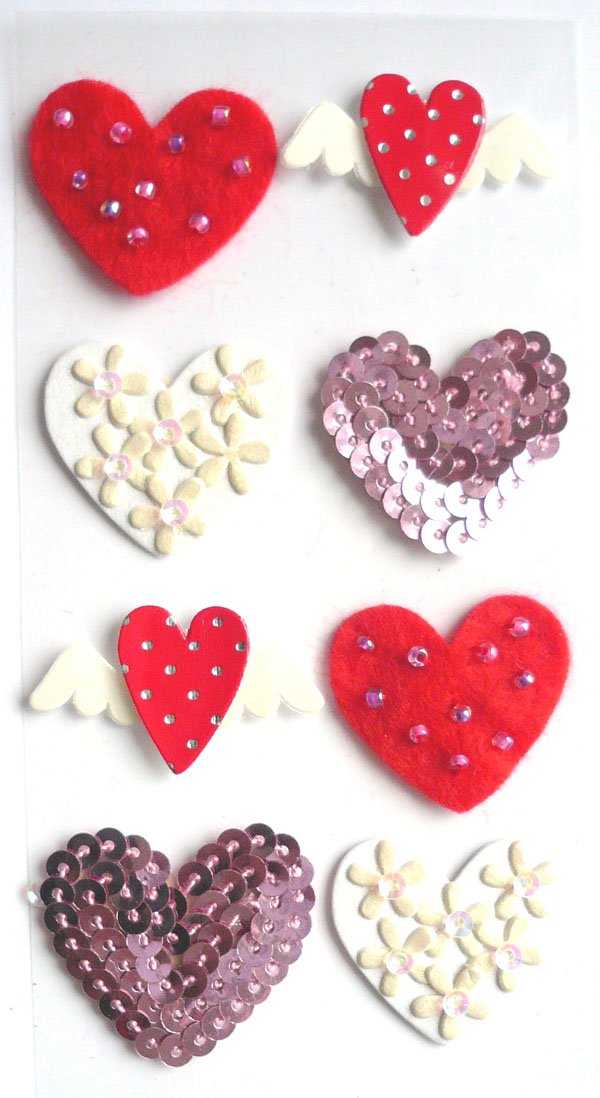 Valentine's day hearts stickers