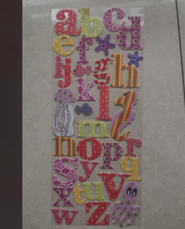 felt patterned letter with adheisve