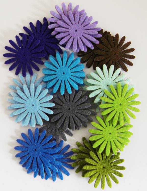 FELT FLOWERS WITH  ADHESIVE