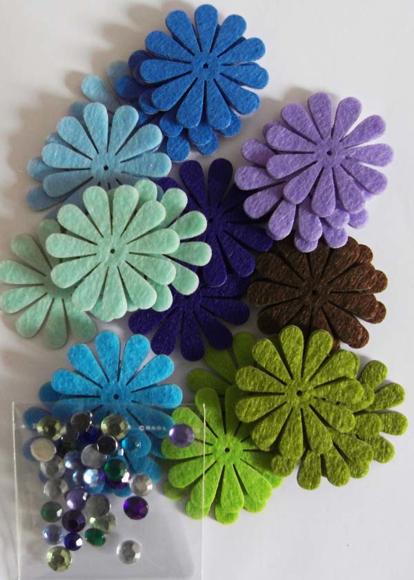 FELT FLOWERS WITH  ADHESIVE