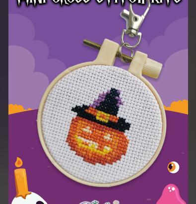 Halloween mini cross stitch kit pumpkin