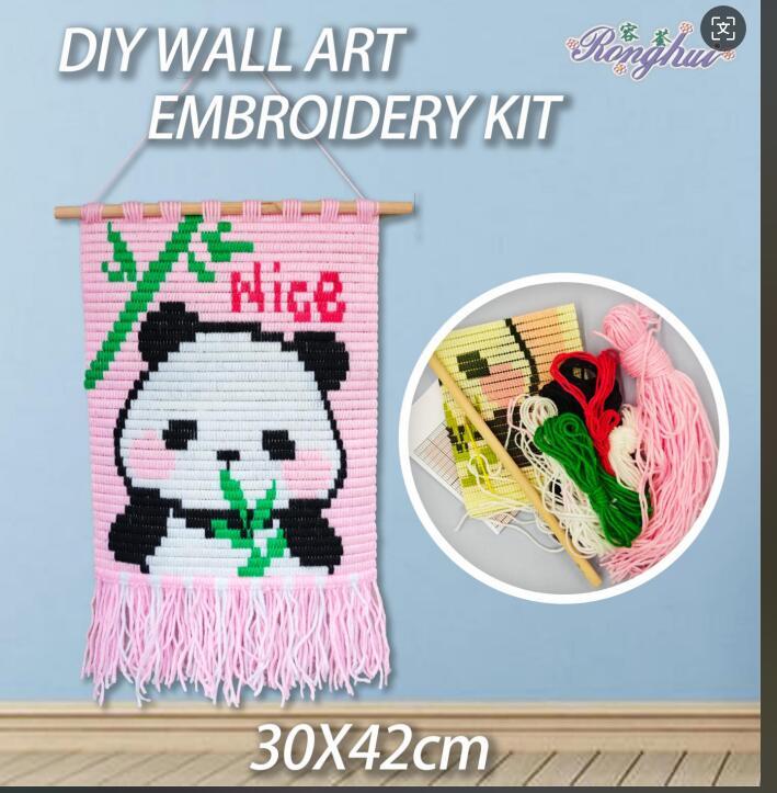 One stitch panda wall hanging craft kit