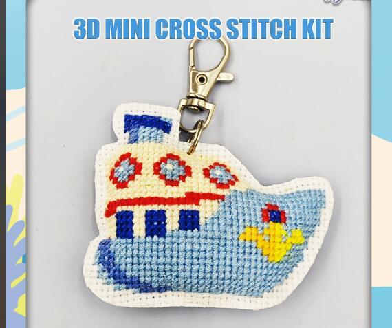 3D MINI CRUISE BOAT CROSS STITCH KEYCHAIN KIT