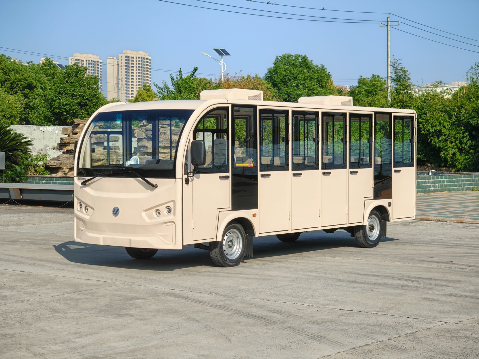 [23-seat K enclosed champagne color dual air-conditioning small fan]