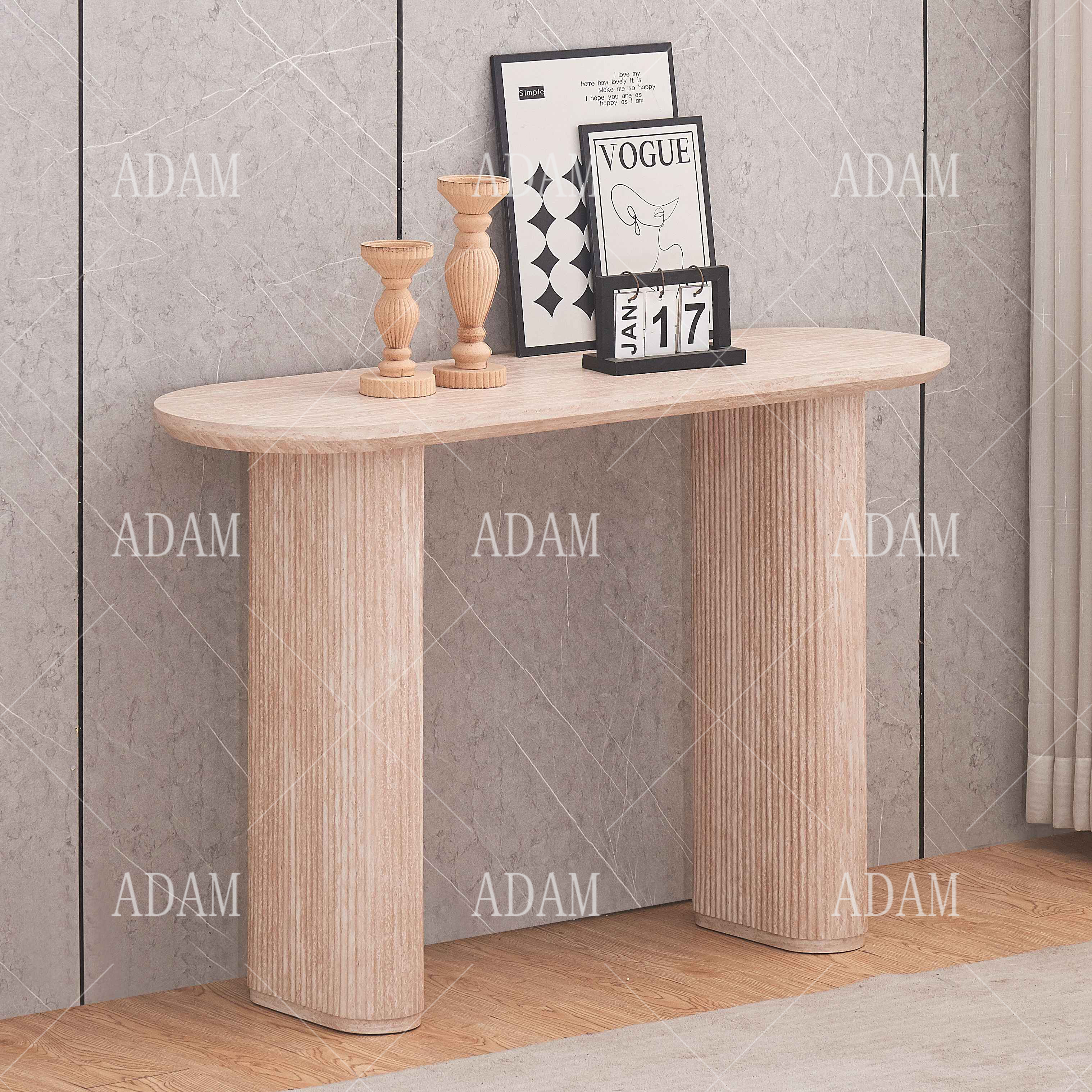 Unique Hall accent Classic Nordic Living Room Travertine Luxury art MDF Console Table