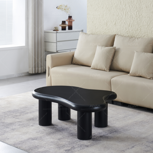 Black Concrete MDF Coffee Table