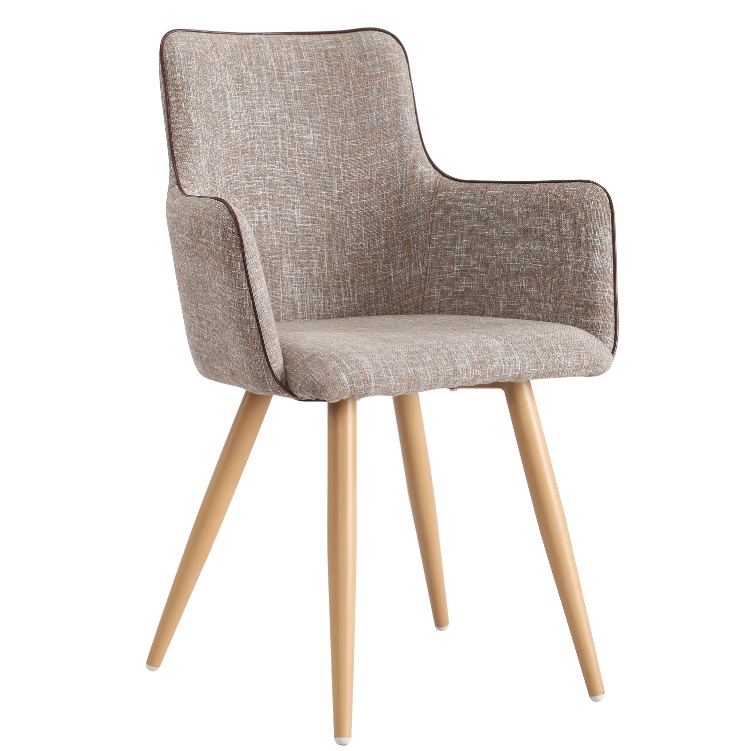 Nordic Modern Dining Room Household Chair Back Soft Cover Fabric Chair Wood Legs Dining Chair