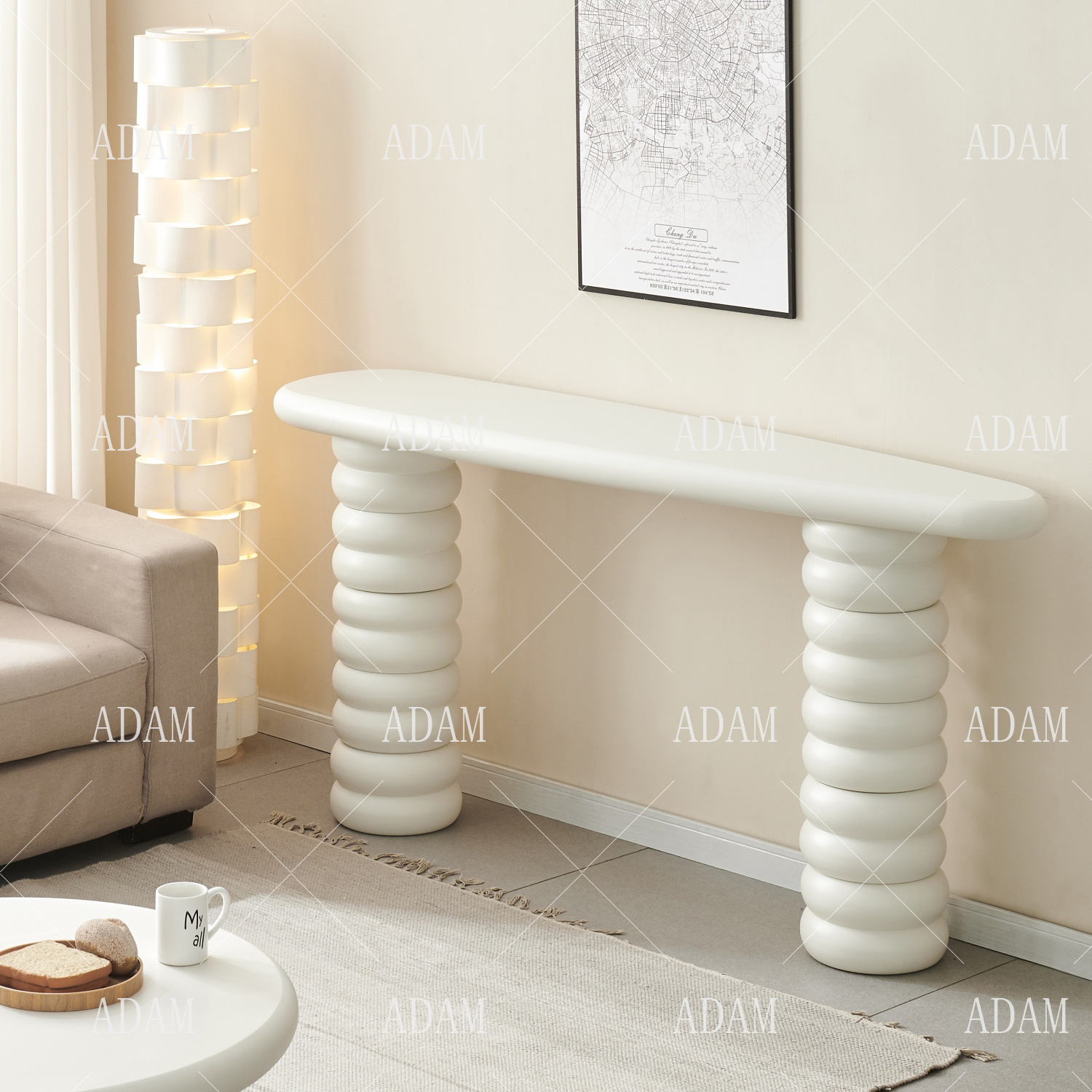 Concrete White Console Table 0510