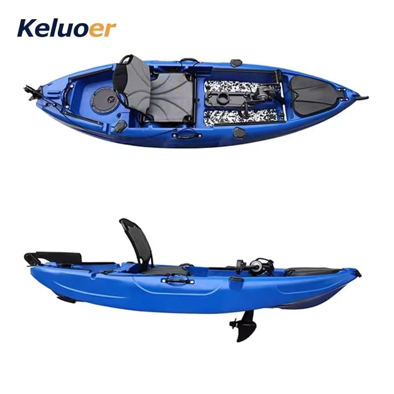 Pedal boat fishing kayak with rudder system Molded single-seat pedal boat kayak