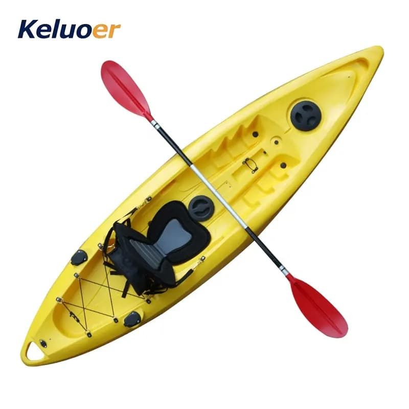 Plastic kayak platform boat with backrest plastic boat outdoor single fishing boat
