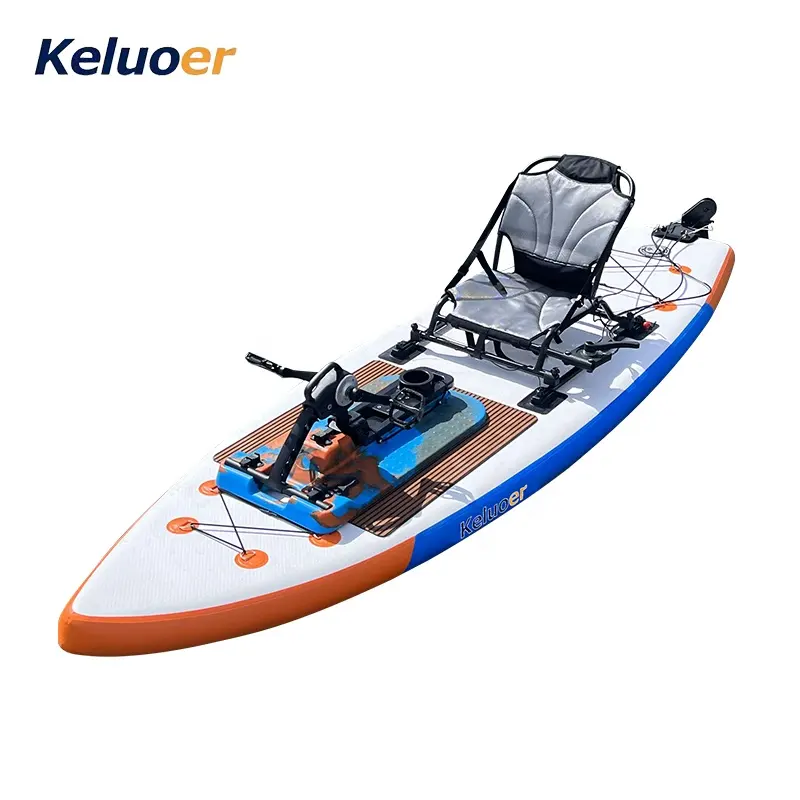 Inflatable pedal driving board for fishing