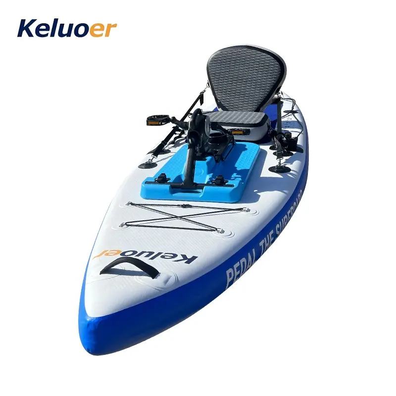 Inflatable Pedal Driving Board for Fishing - Sapphire Blue