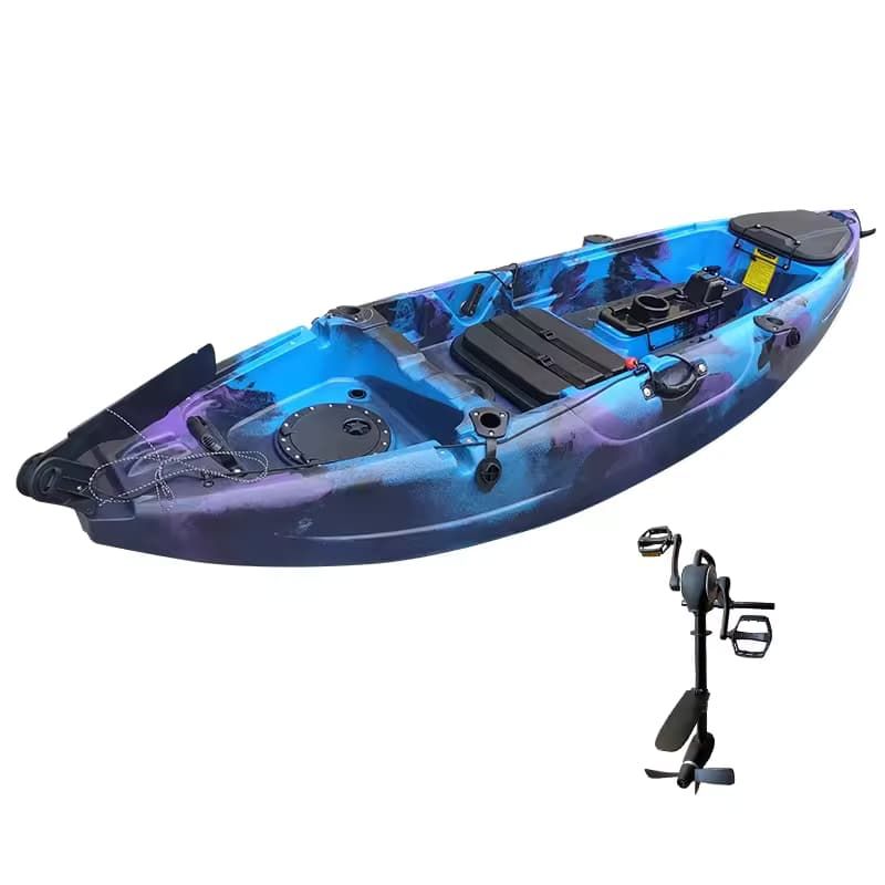 New 10-foot fishing pedal kayak with aluminum backrest drive rudder system