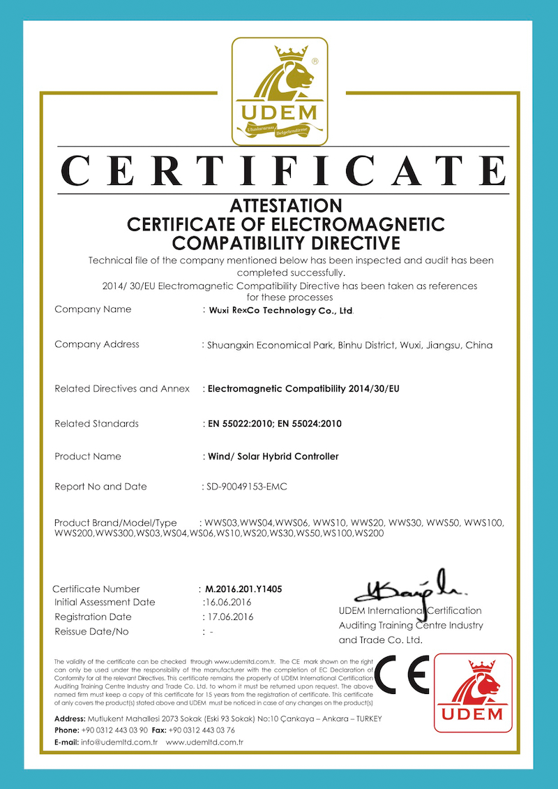 Certificate Of Electromagnetic Compatibility Directive