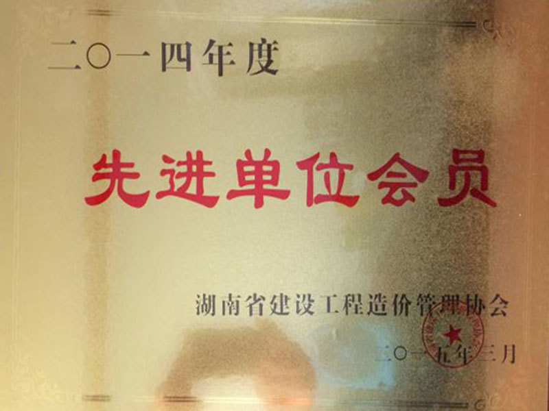 2014年度湖南省建設(shè)工程造價(jià)管理協(xié)會(huì)先進(jìn)單位會(huì)員