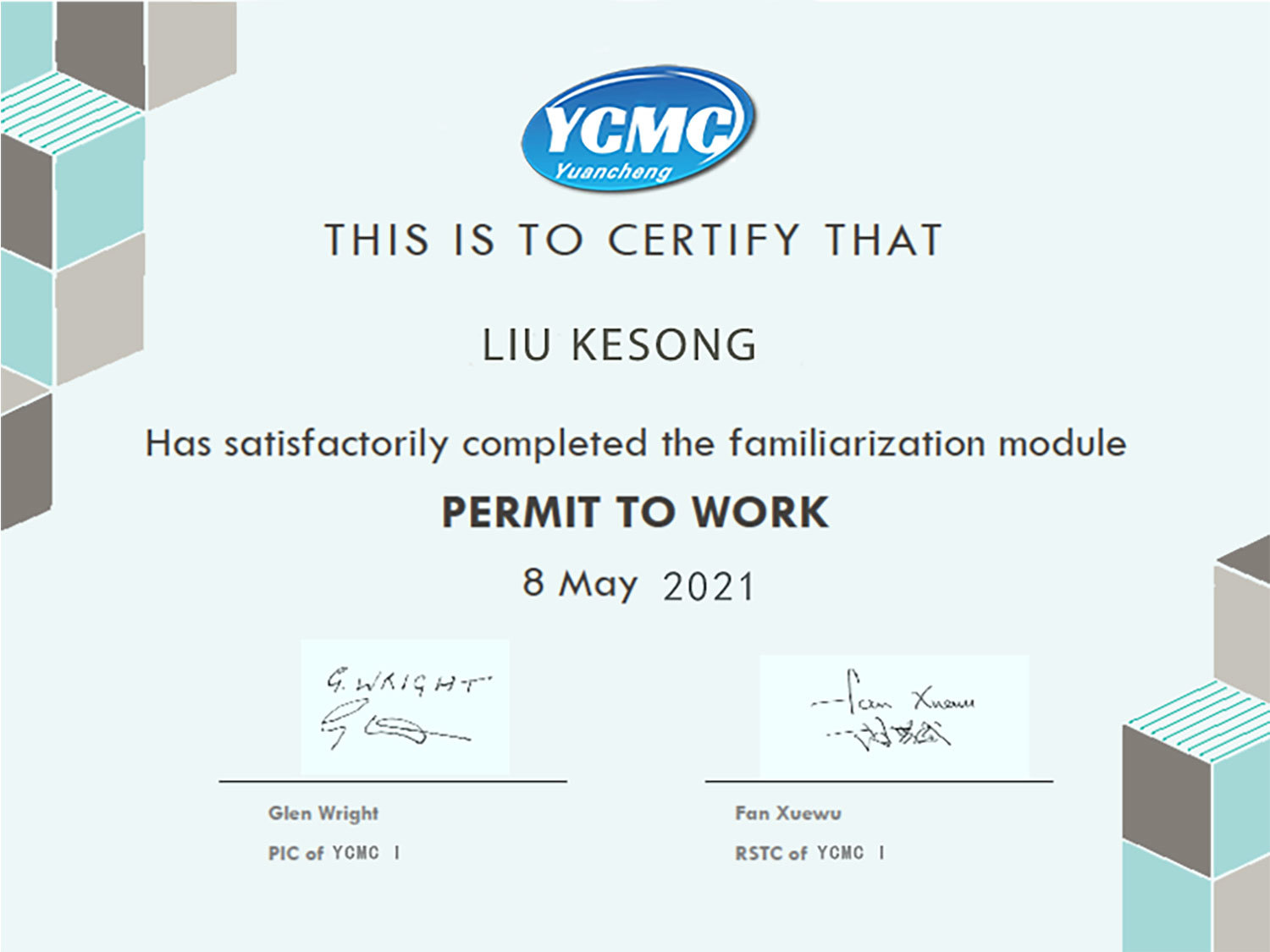 Certificate