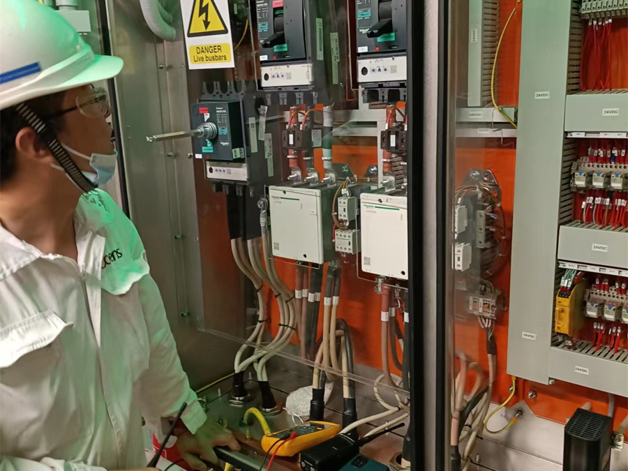 Liquid-gas separation system debugging