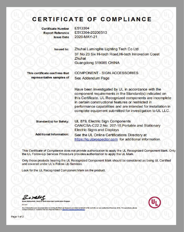 Certification