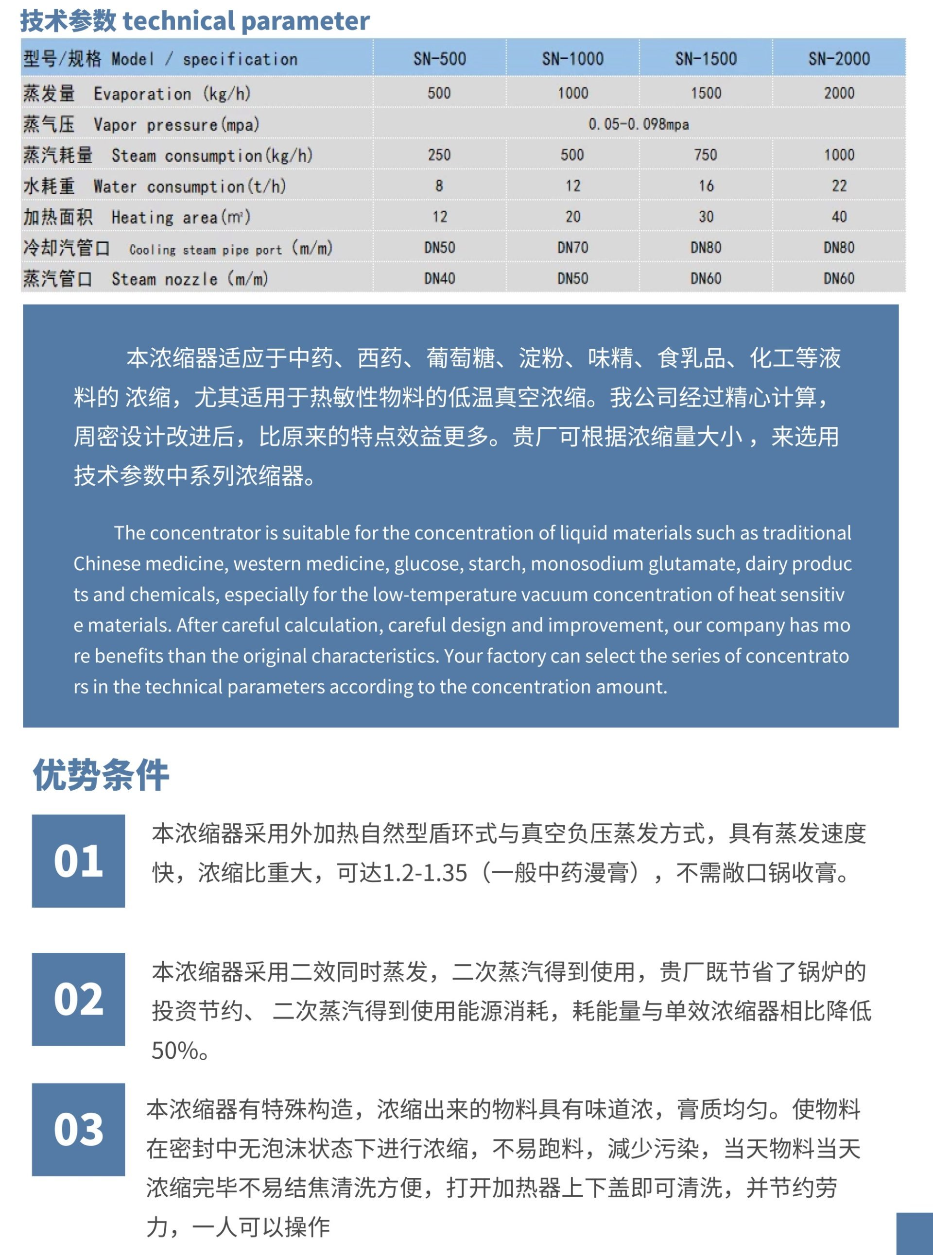 雙效濃縮器/三效濃縮器（自控排水）
