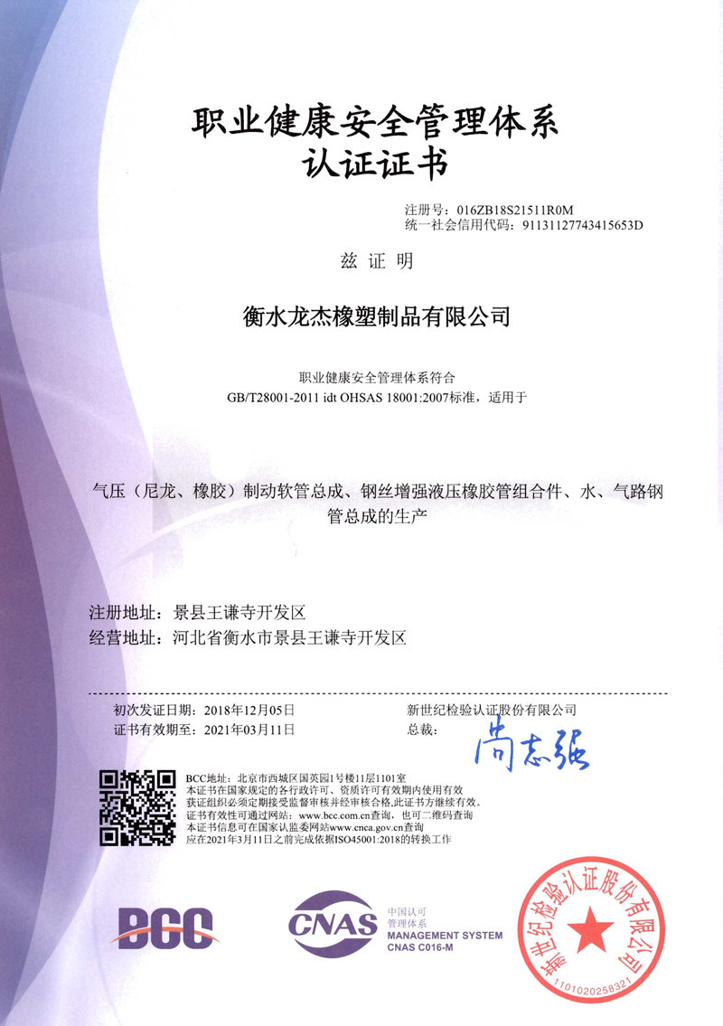 Longjie S Certificate
