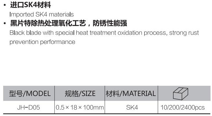 D05黑刃稀格刀片