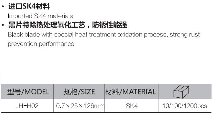 H02加厚黑刃大刀片