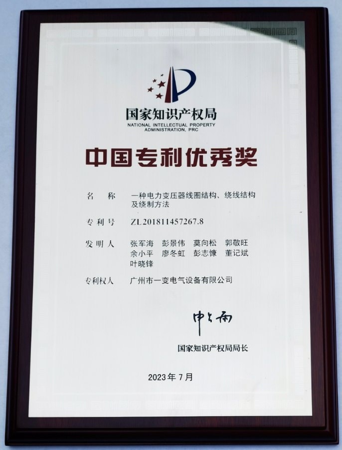 中国专利优秀奖