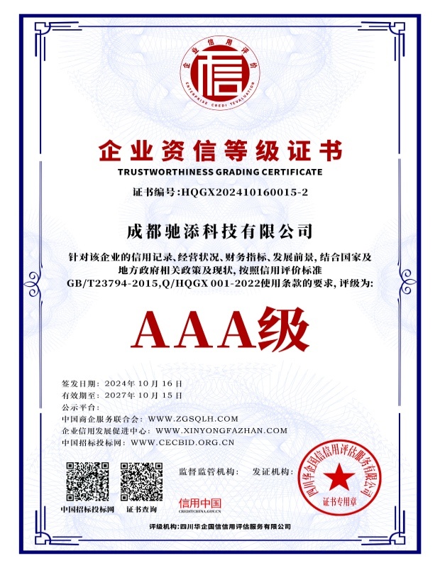 企业资信等级证书