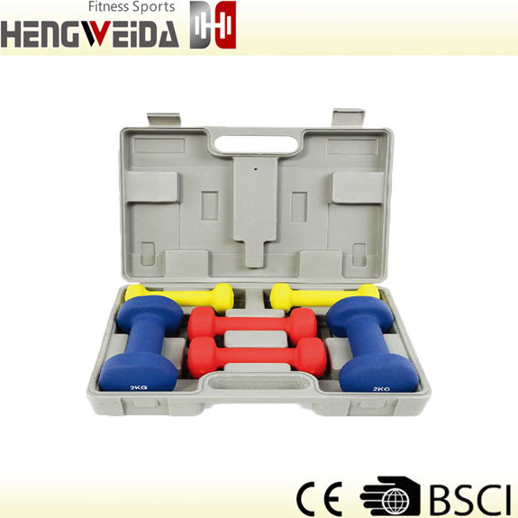 HWD3220-6KGS 乙烯基/氯丁橡胶哑铃套装，配 ABS 收纳盒