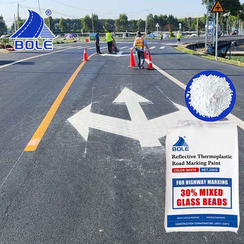 Quick drying white thermoplastic road paint	
