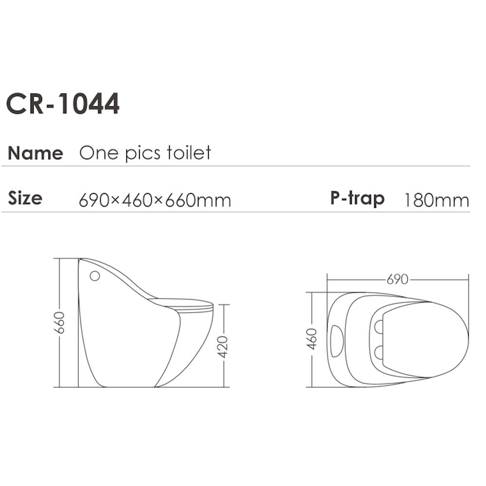 CR-1044 Concealed trapway toilet