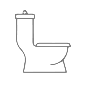 One piece toilet