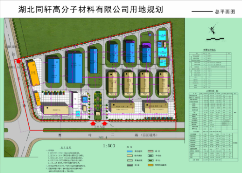 湖北同轩高分子材料有限公司规划工程(修建性详细规划及建筑方案)调整批前公示