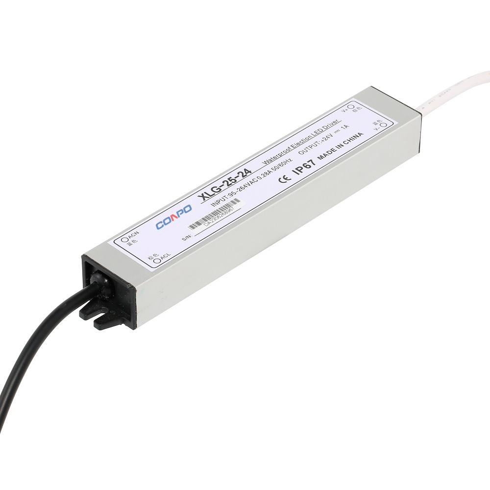 XLG-25-12 (25W-12V/2A); XLG-25-24 (25W-24V/1A); XLG-25-36 (25W-36V/0.7A); XLG-25-48 (25W-48V/0.5A)  Waterproof Power Supply
