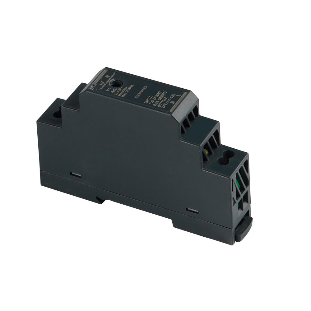 HDR-15-5 (15W-5V/2.4A);  HDR-15-12 (15W-12V/1.25A);  HDR-15-24 (15W-24V/0.63A); HDR-15-48 (15W-48V/0.32A)  DIN-rail Power Supply