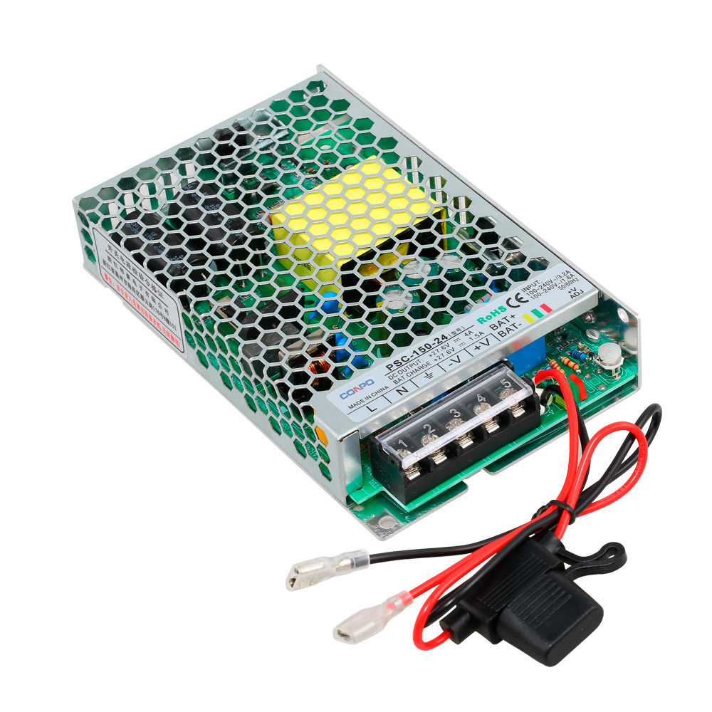 PSC-150-12(150W-CH1: 13.8V & CH2: 13.8V, 7.5A & 3A);  SC-150-24(150W-CH1: 27.6V & CH2: 27.6V,  4A & 1.5A) Single Output Power Supply with Battery Charging Function(UPS)