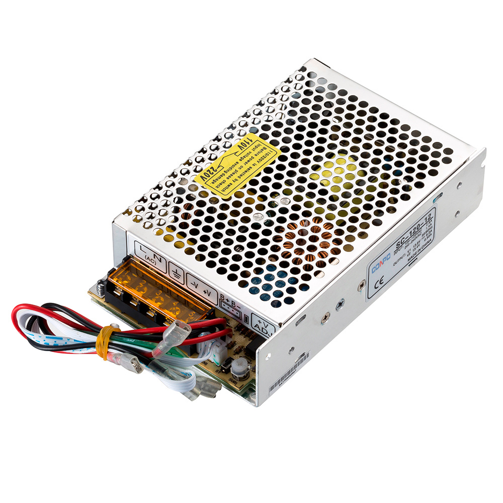 SC-120-12(120W-CH1: 13.8V & CH2:13.4V, 8A & 0.5A );  SC-120-24(120W-CH1: 27.6V & CH2: 26.5V, 4A & 0.3A) Single Output Power Supply with Battery Charging Function(UPS)