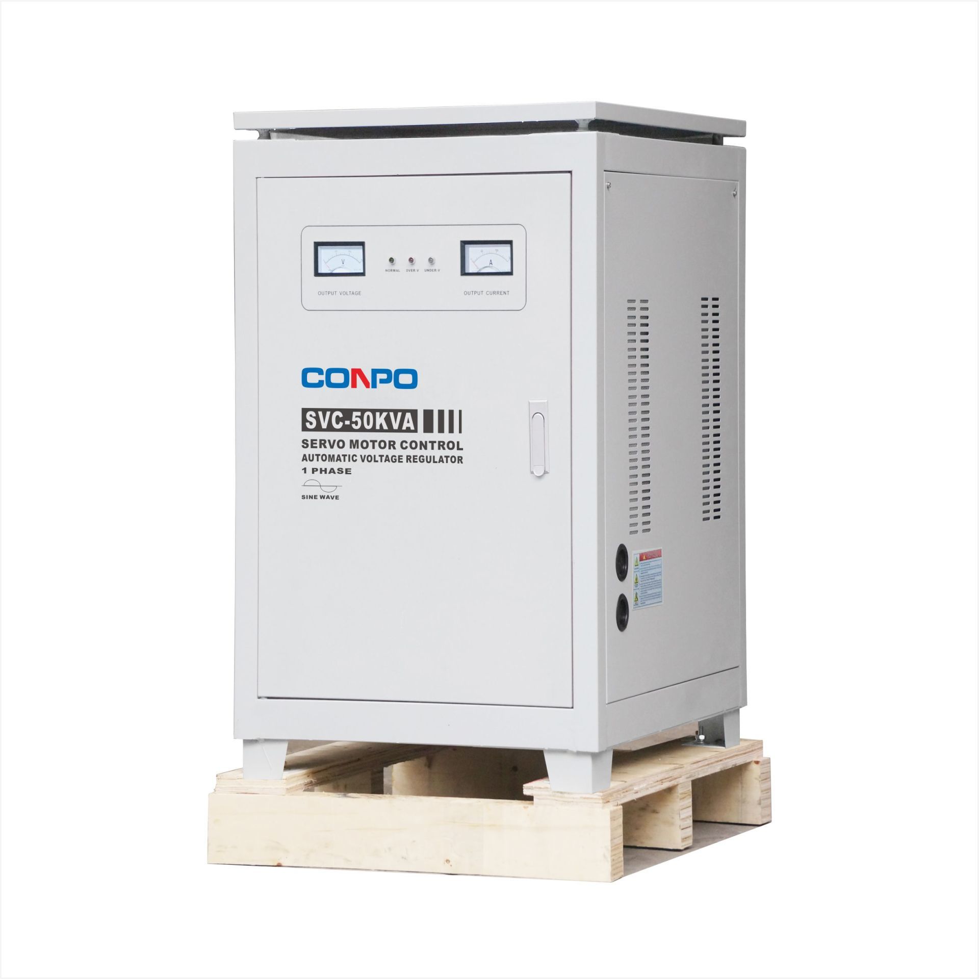SVC-40KVA, 50KVA, 60KVA 1Phase Servo-type Automatic Voltage Regulator/Stabilizer(Vertical shape AVR with Wheels)