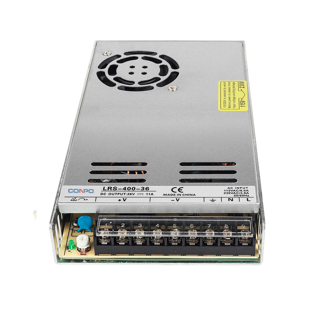 LRS-400-12 (400W-12V/33A);   LRS-400-15 (400W-15V/26.6A);  LRS-400-24 (400W-24V/16.5A); LRS-400-48 (400W-48V/8.3A）Super-thin Power Supply