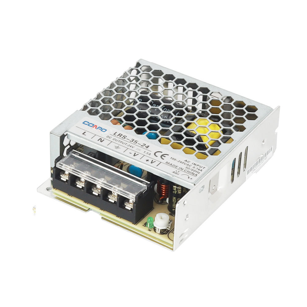 LRS-35-12 (35W-12V/3A);   LRS-35-15 (35W-15V/2.4A);  LRS-35-24 (35W-24V/1.5A); LRS-35-48 (35W-48V/0.8A）Super-thin Power Supply