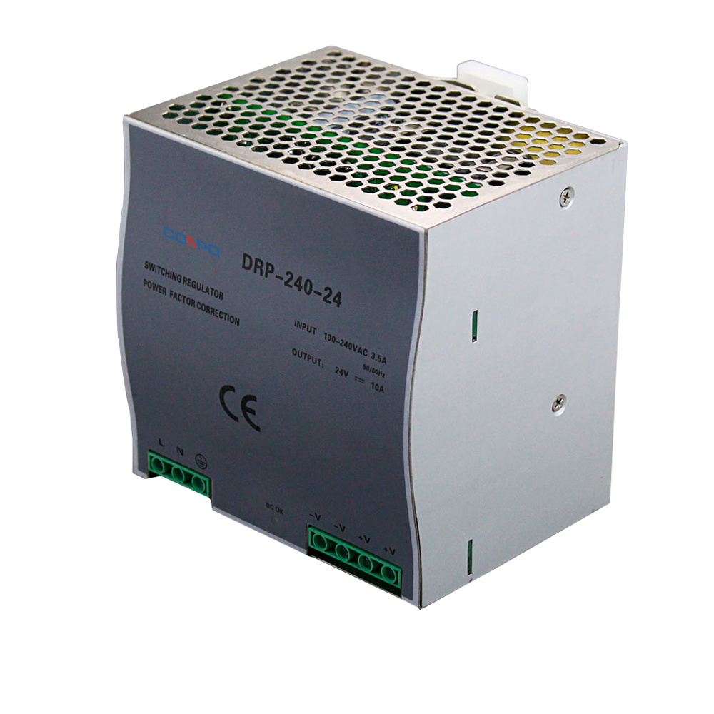 DR-240-24 (240W-24V/10A); DR-240-36 (240W-36V/6.66A);  DR-240-48 (240W-48V/5A)   DIN-rail Power Supply