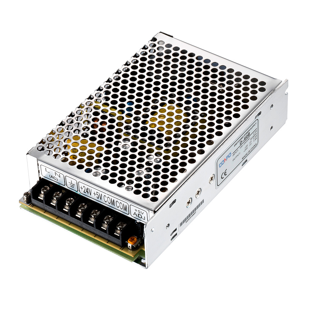 D-60A (60W-CH1: 5V/4A, CH2: 12V/3A); D-60B (60W-CH1: 5V/3A, CH2: 24V/1.8A)  Dual Output Power Supply