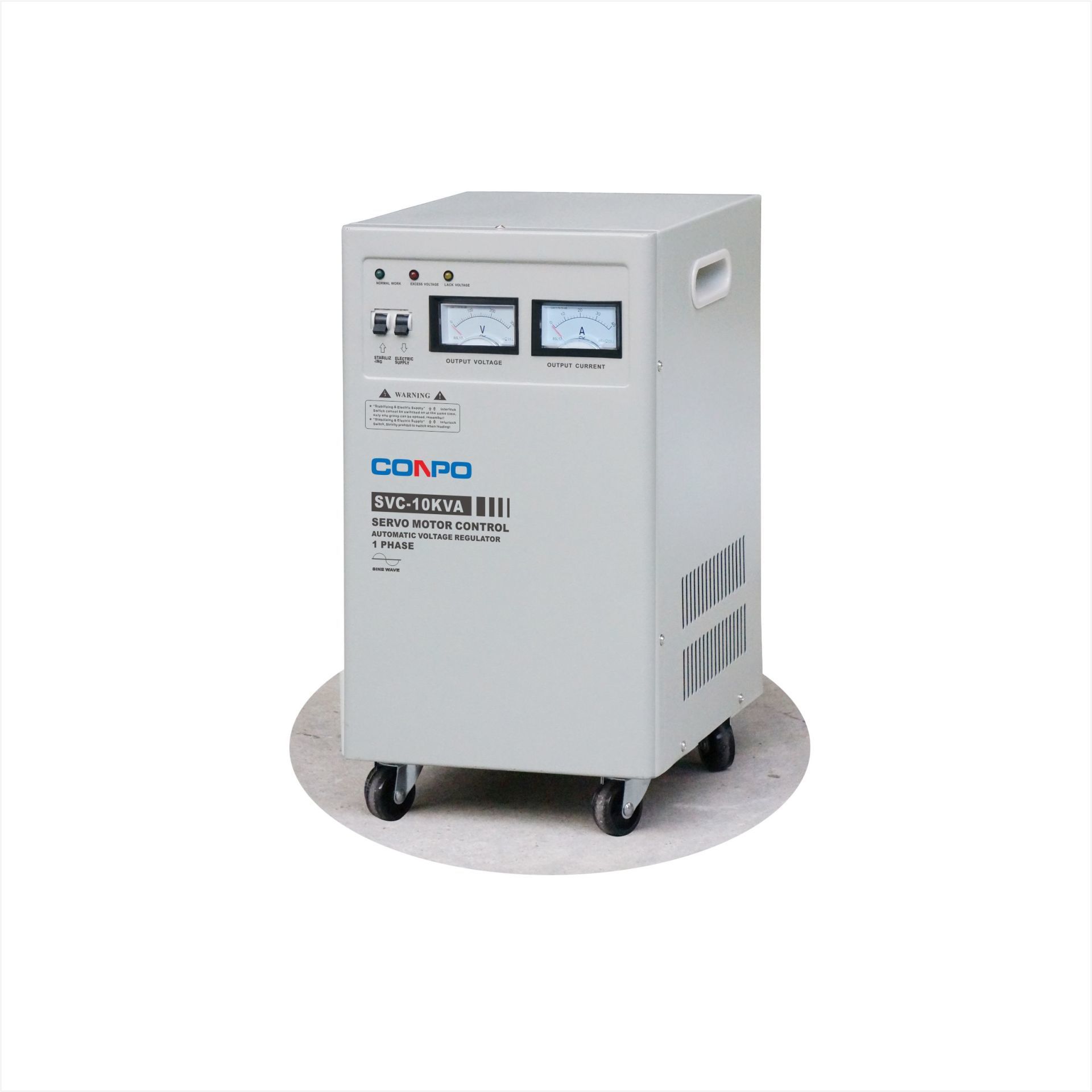 SVC-5KVA, 7.5KVA, 10KVA 1Phase Servo-type Automatic Voltage Regulator/Stabilizer(Vertical shape AVR with Wheels)