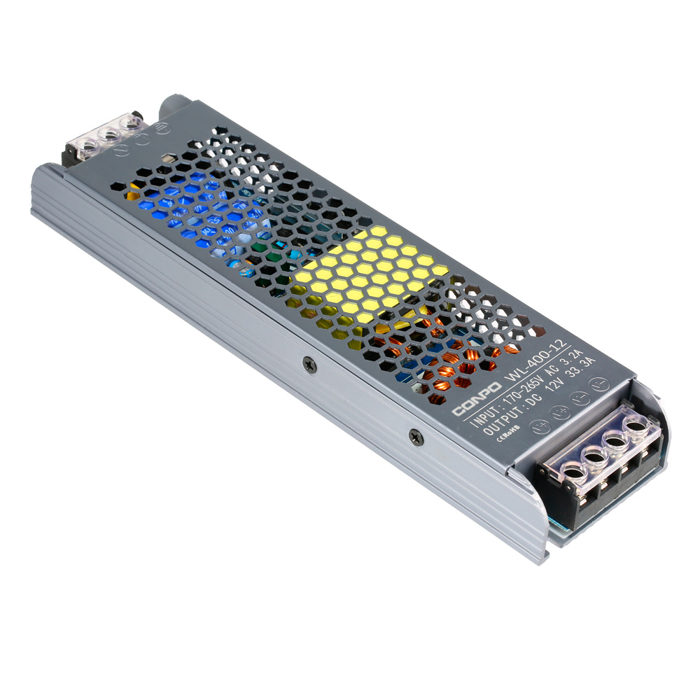 WL-400-12 (400W-12V/27A);  WL-400-24 (400W-24V/14A)  Ultra-thin LED Power Supply